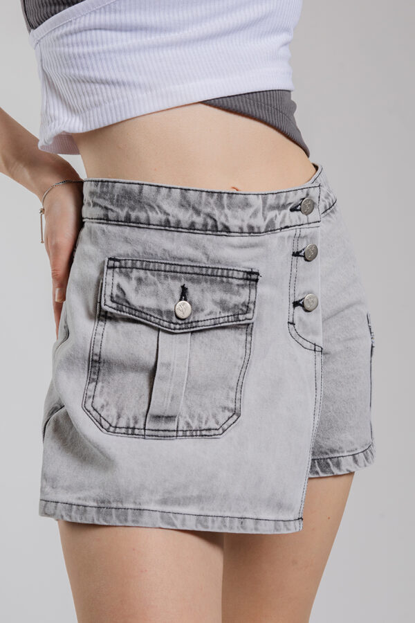 Mini Shorts Pocket Gris