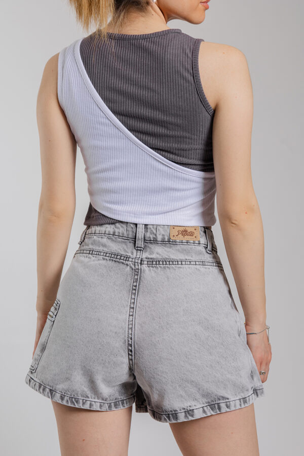 Mini Shorts Pocket Gris - Imagen 3