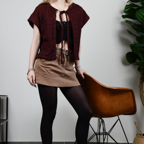 Chaleco Largo Granate